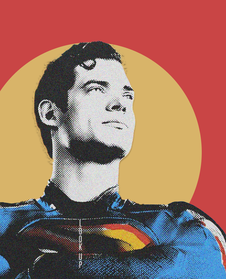 Superman looking up