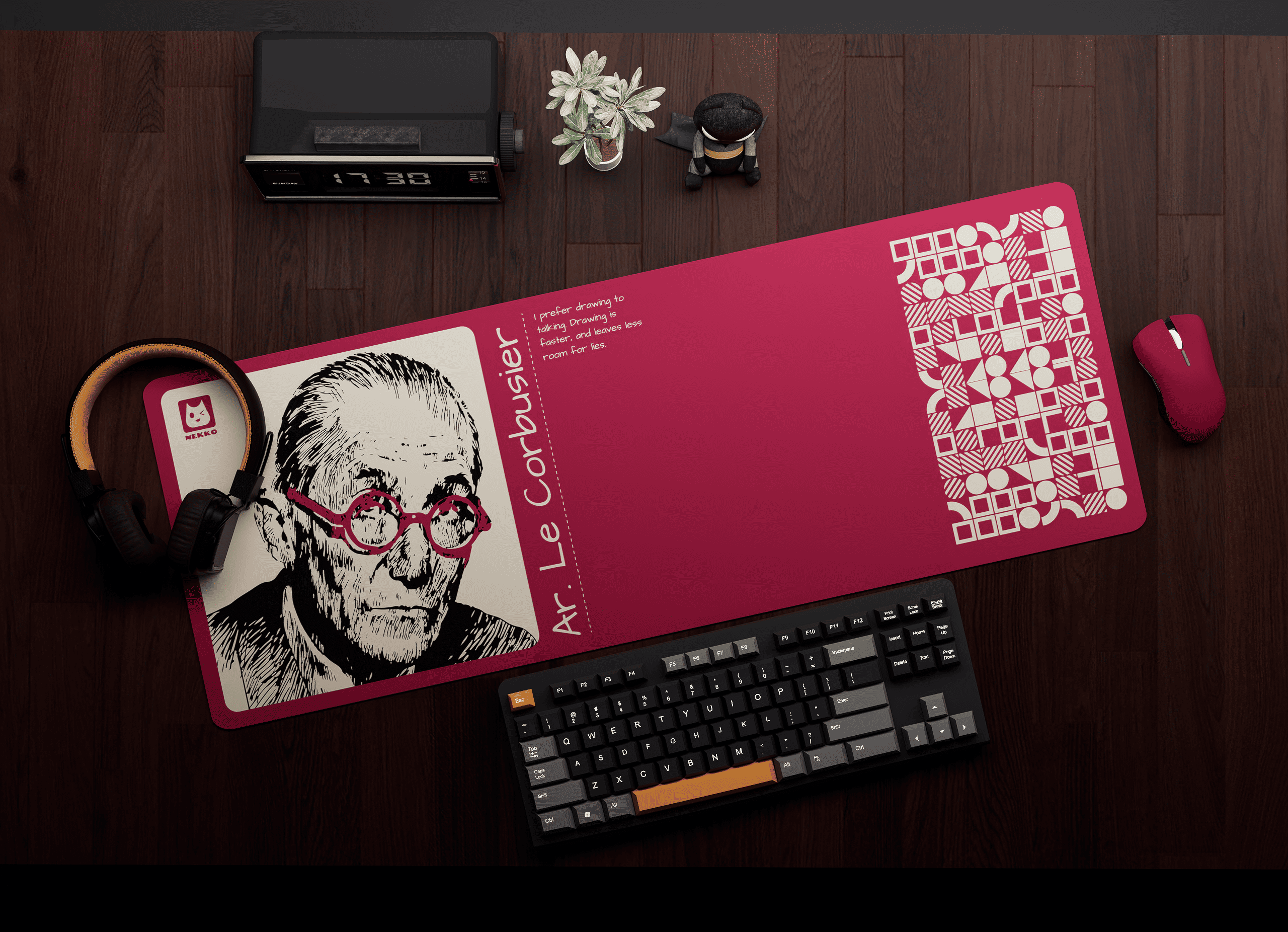 Ar. Le Corbusier architecture desk mat - full view
