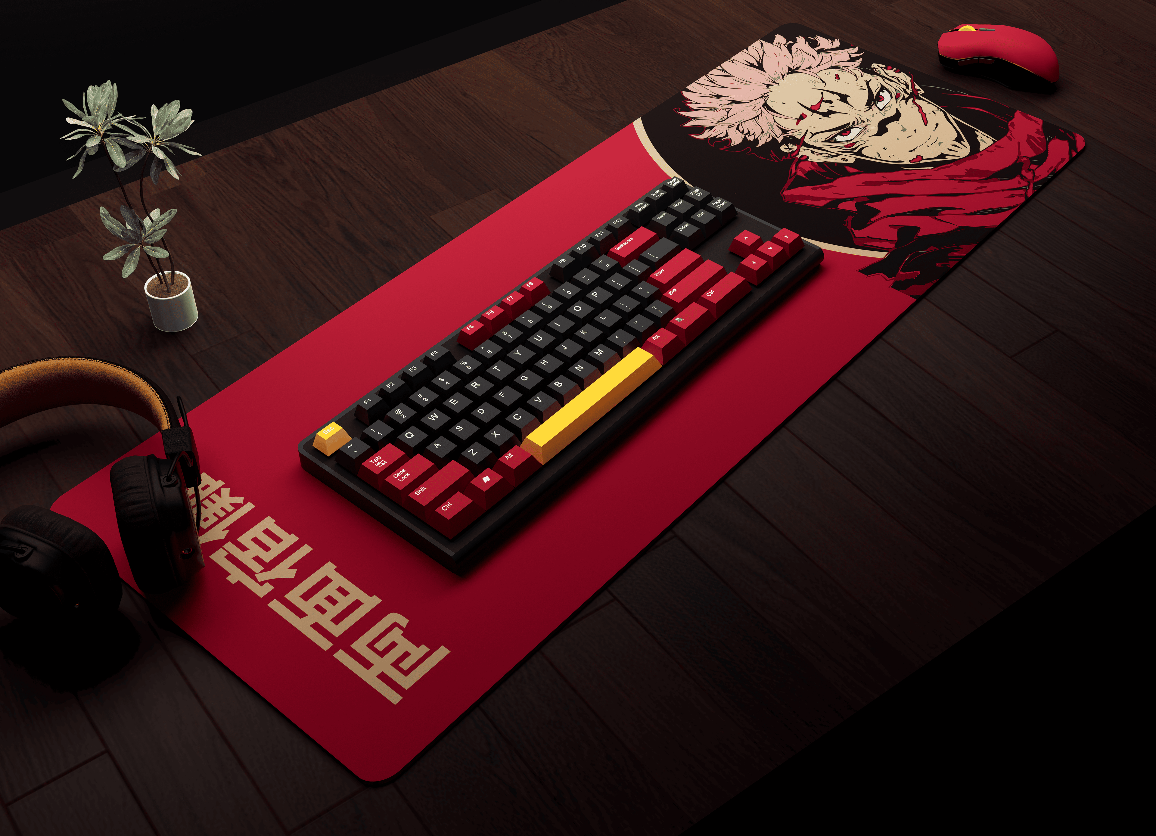 The Lord of Curses - Sukuna anime desk mat - full view