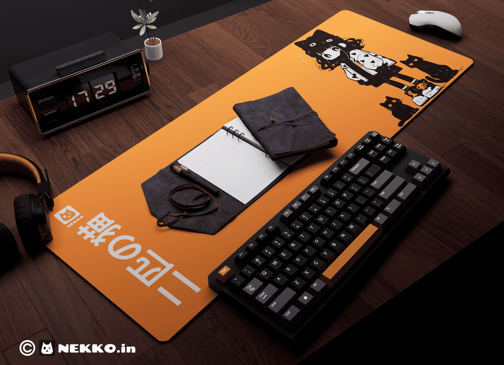 Kitty Cat cute kitty desk mat - full view