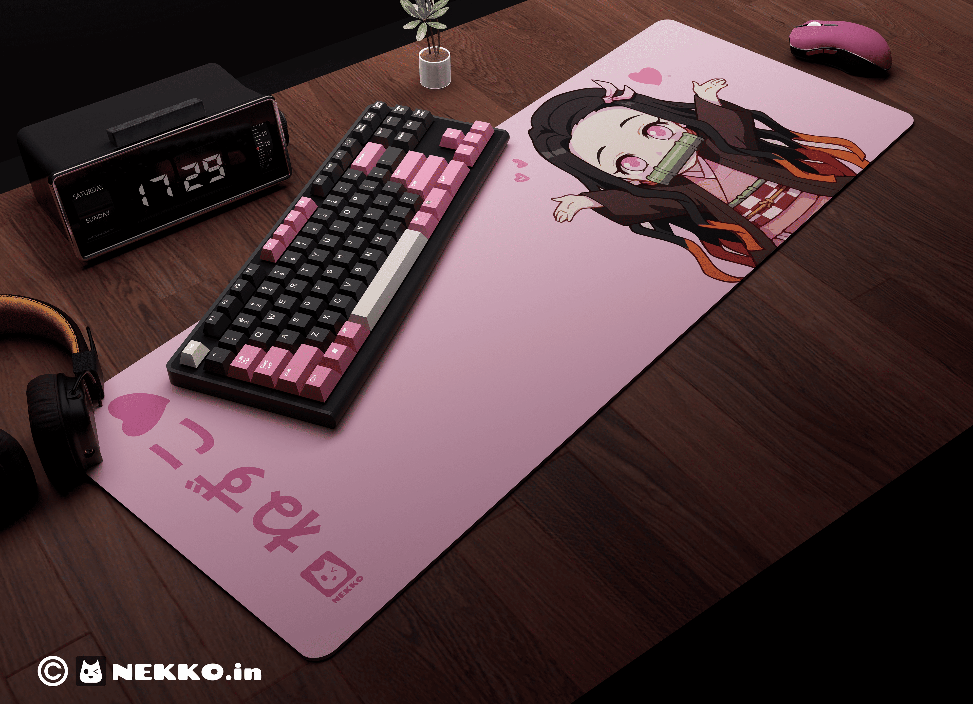 Nezuko Kamado- “Charming Demon” anime desk mat - full view