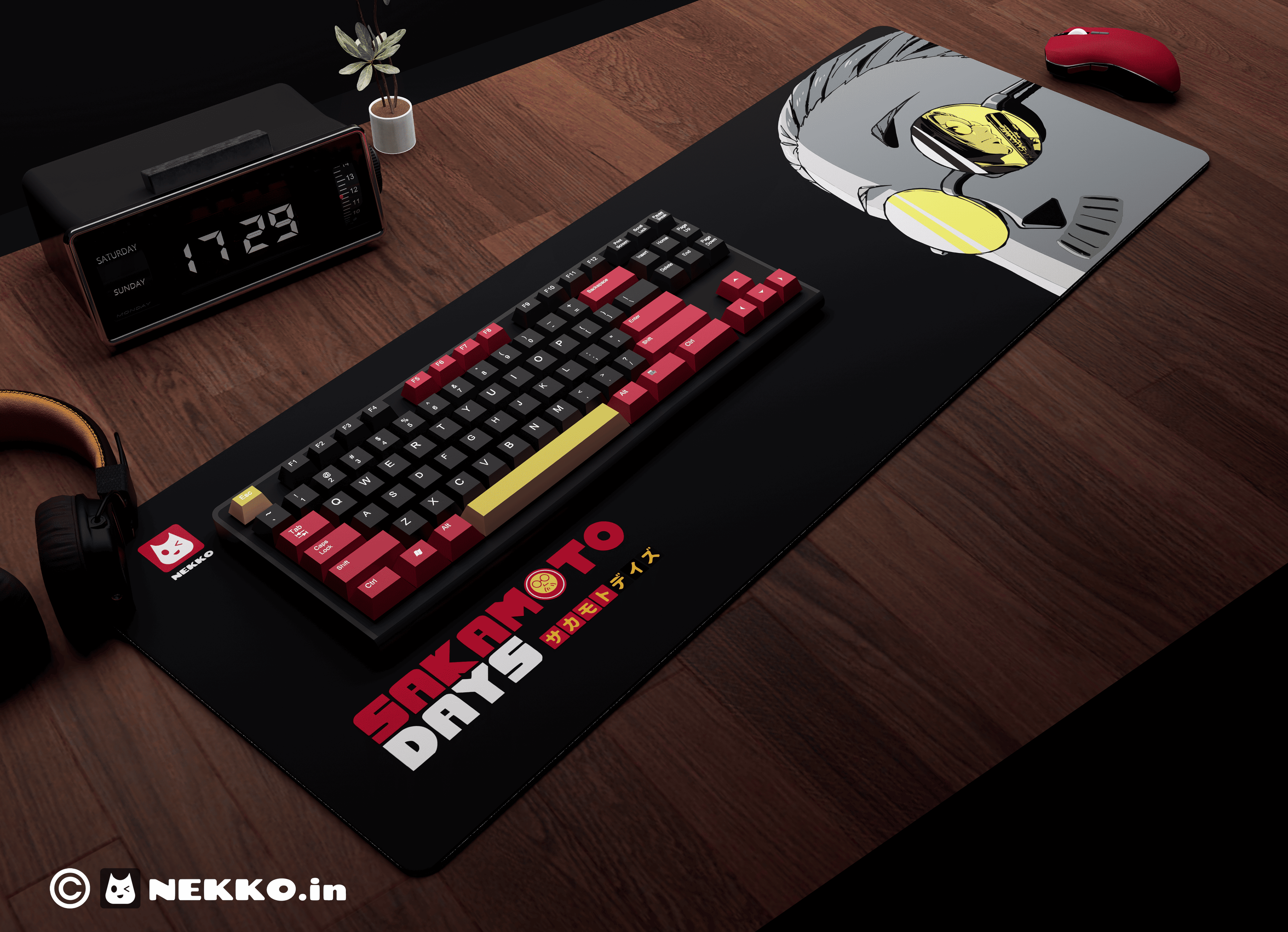 Sakamoto- "The Legendary Hitman" anime desk mat - full view