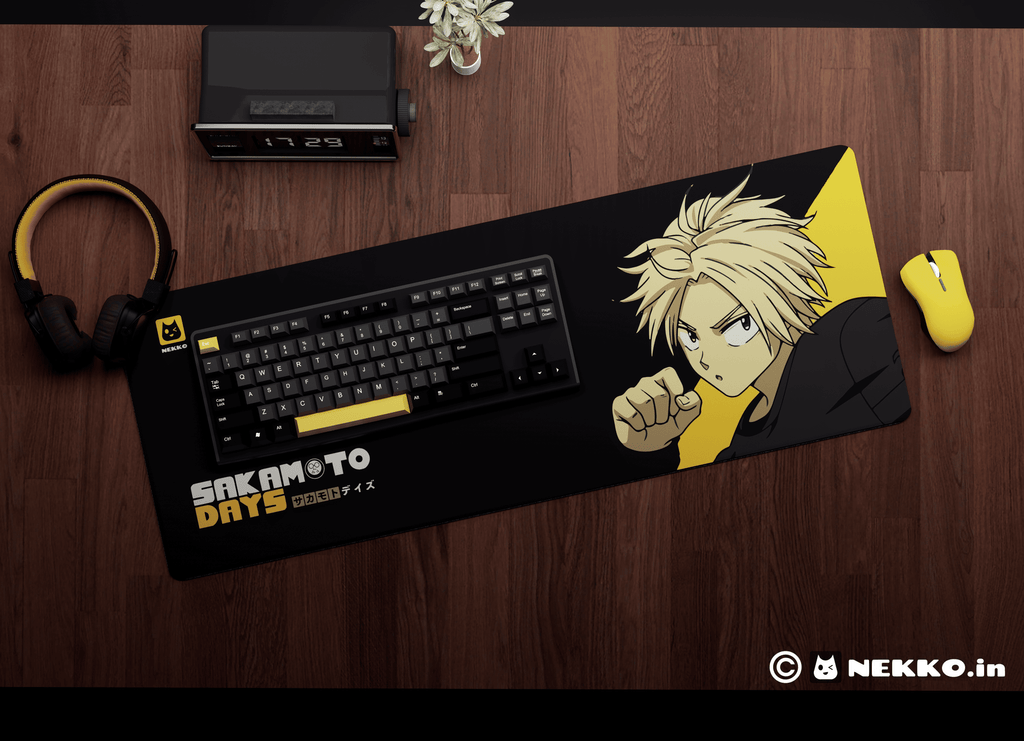 Close-up of Shin- "The Mind Reader" desk mat showing high-quality print details