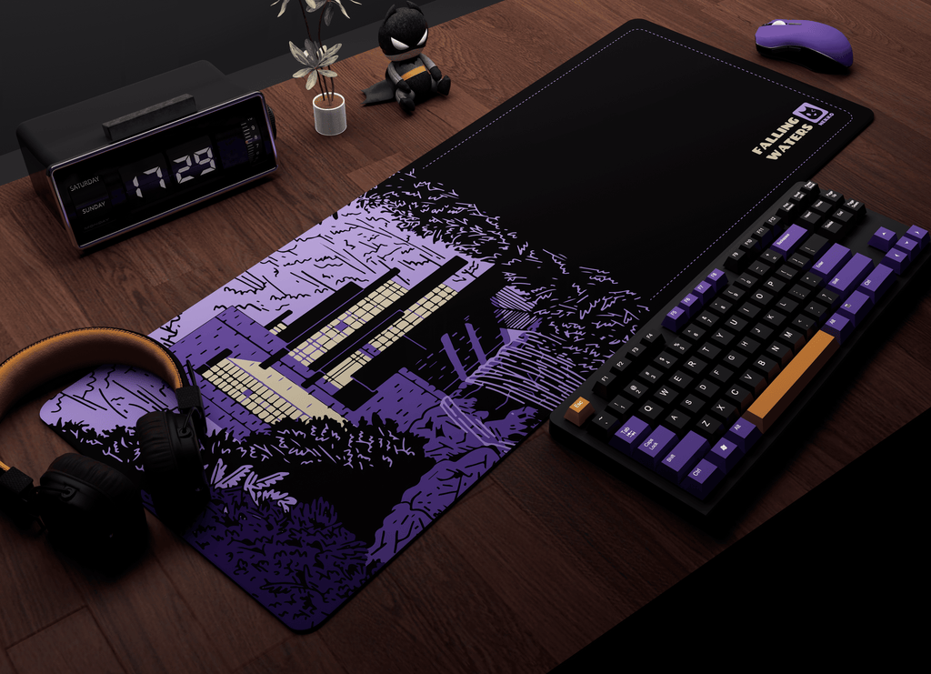 The Falling waters architecture desk mat - full view