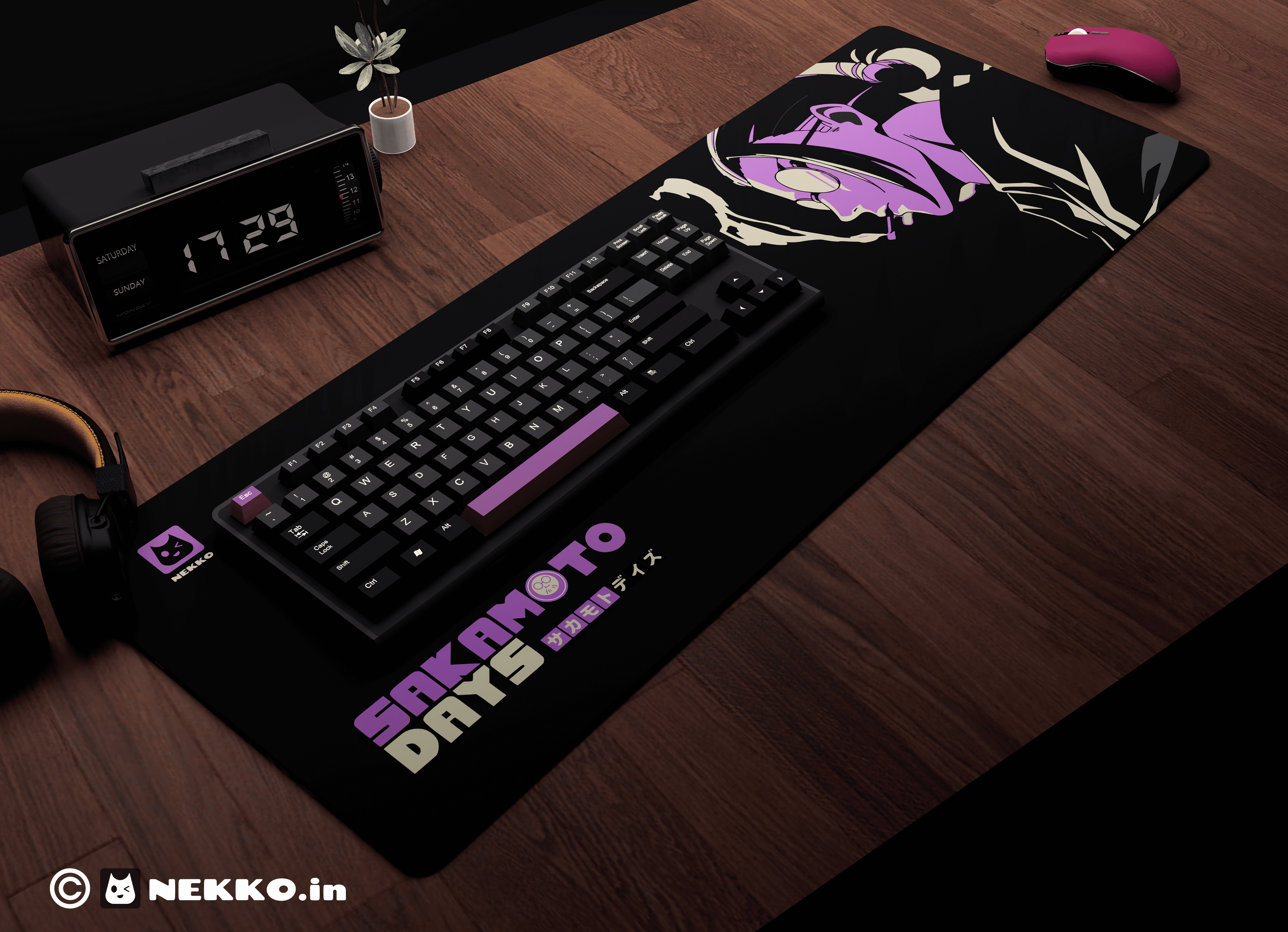 The O.G. Sakamato anime desk mat - full view